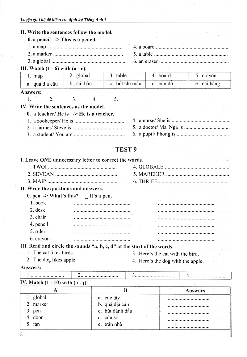tiếng anh 1-luyện giải bộ đề kiểm tra định kỳ - Ảnh 8