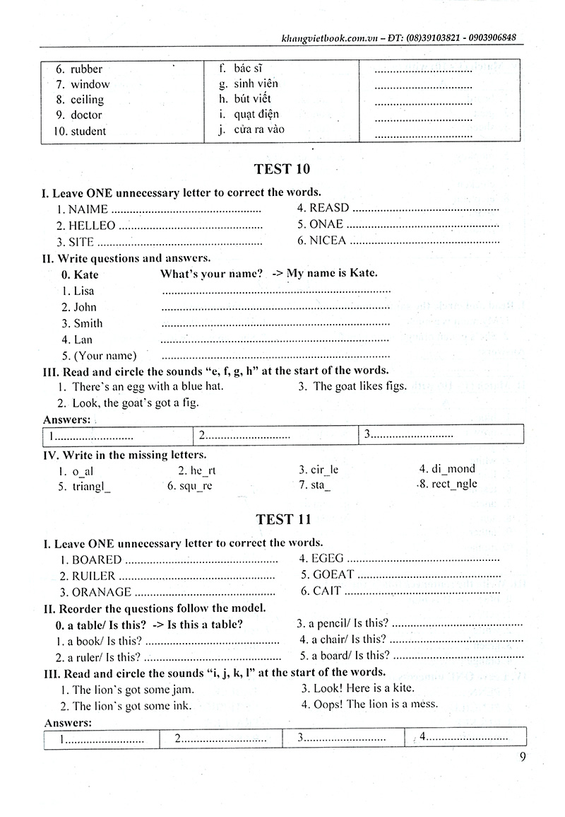 tiếng anh 1-luyện giải bộ đề kiểm tra định kỳ - Ảnh 9