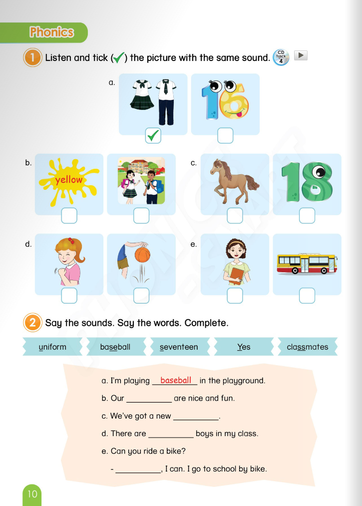 tiếng anh 4 phonics - smart - activity book - Ảnh 10