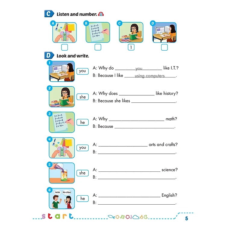 tiếng anh 5 i-learn smart start - workbook (2024) - Ảnh 7