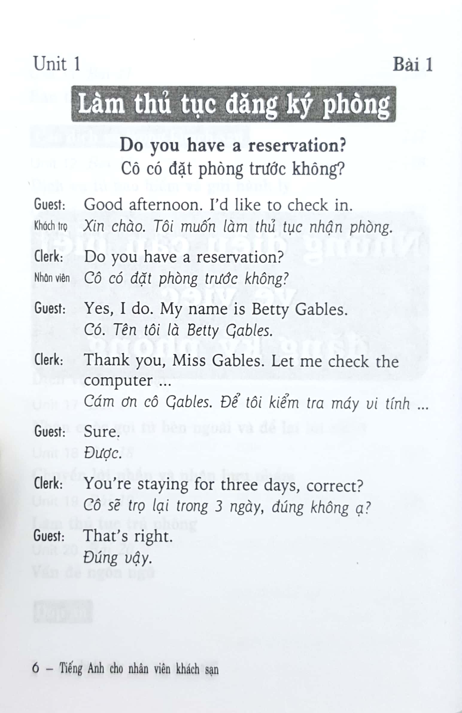 tiếng anh cho nhân viên khách sạn - sách bỏ túi - Ảnh 4