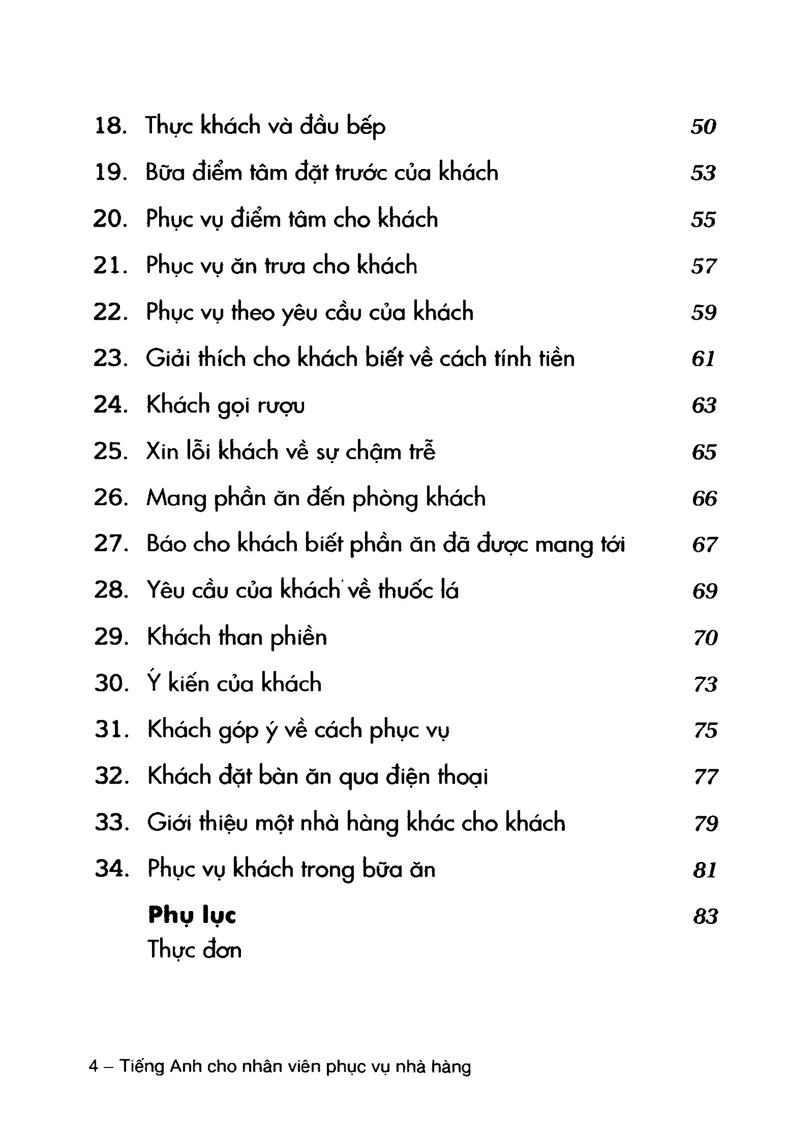 tiếng anh cho nhân viên phục vụ nhà hàng - Ảnh 6