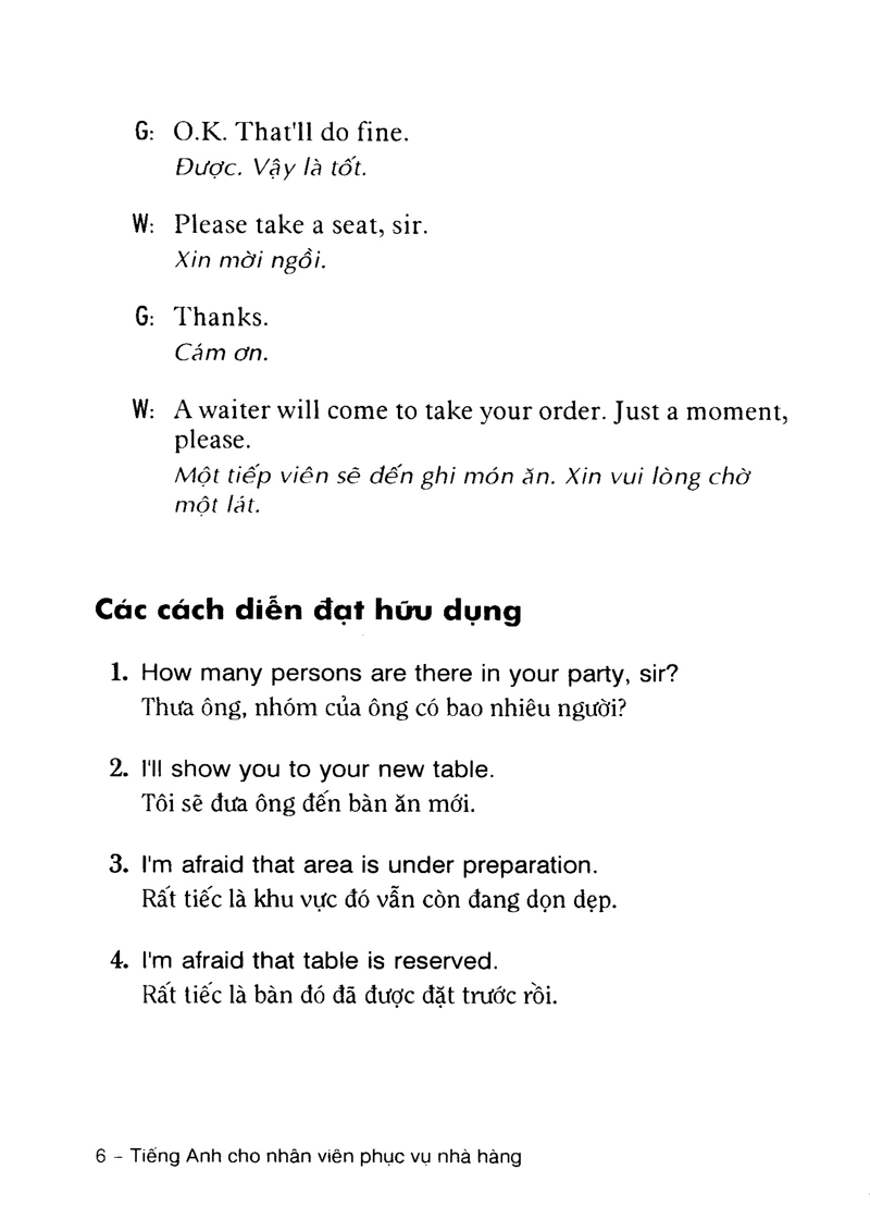 tiếng anh cho nhân viên phục vụ nhà hàng - Ảnh 8
