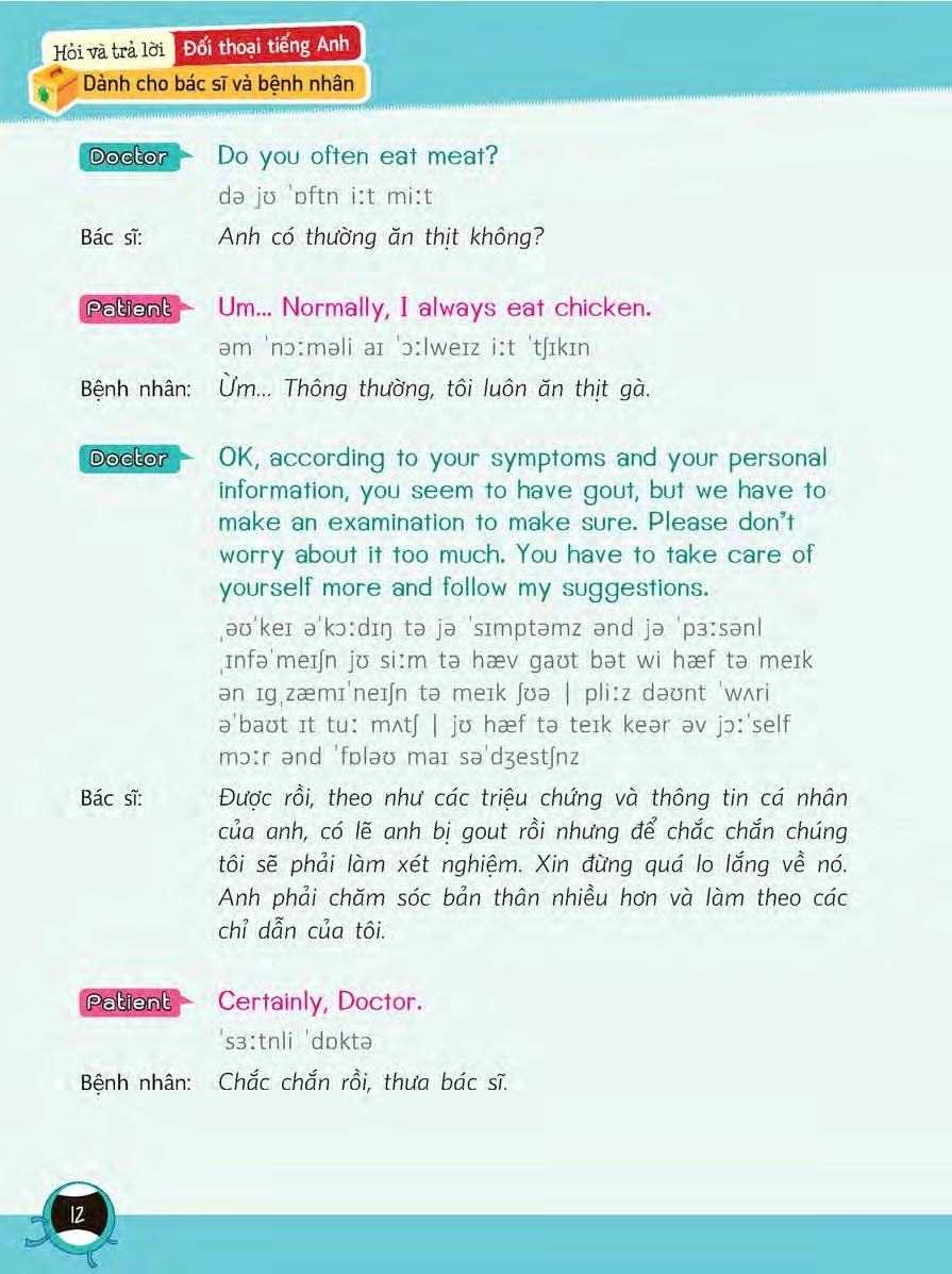 tiếng anh giao tiếp dành cho bác sĩ và bệnh nhân - Ảnh 12