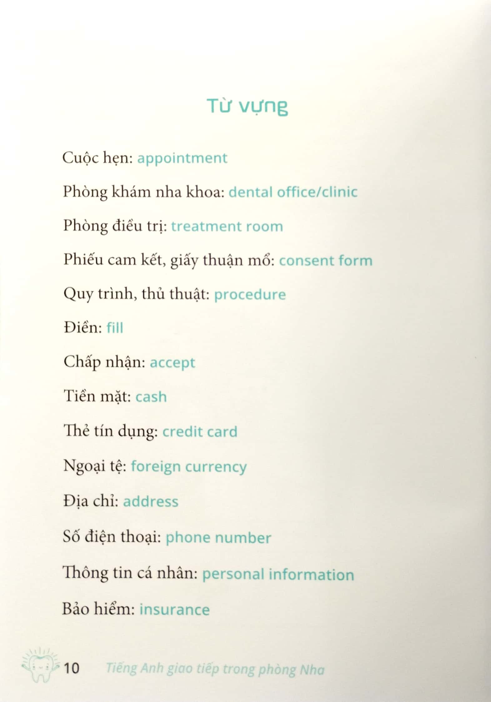 tiếng anh giao tiếp trong phòng nha - Ảnh 5