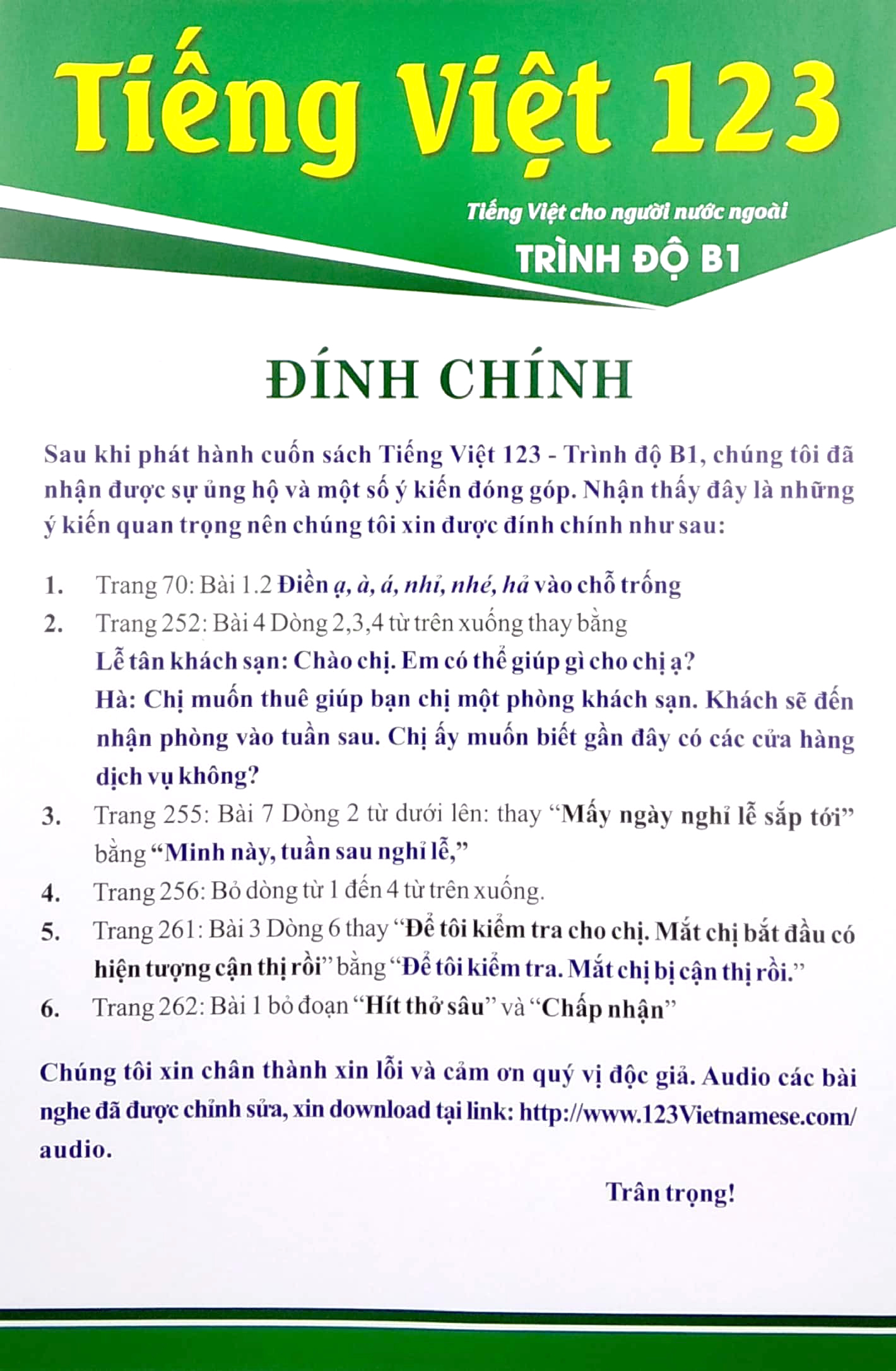 tiếng việt 123 - tiếng việt cho người nước ngoài - vietnamese for beginners - student book - trình độ b1 (tái bản 2024) - Ảnh 6