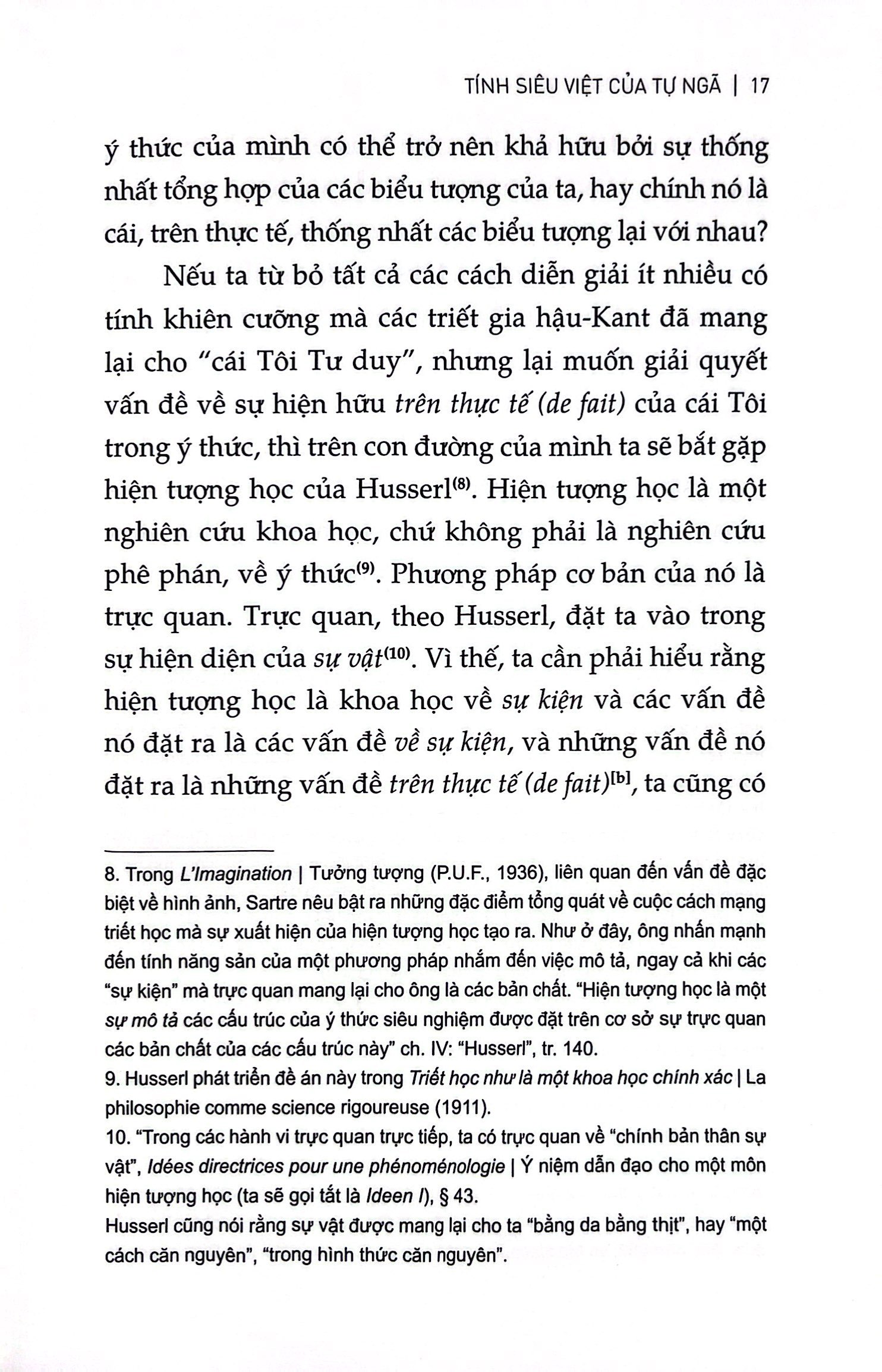 tính siêu việt của tự ngã - phác thảo một mô tả hiện tượng học - Ảnh 6