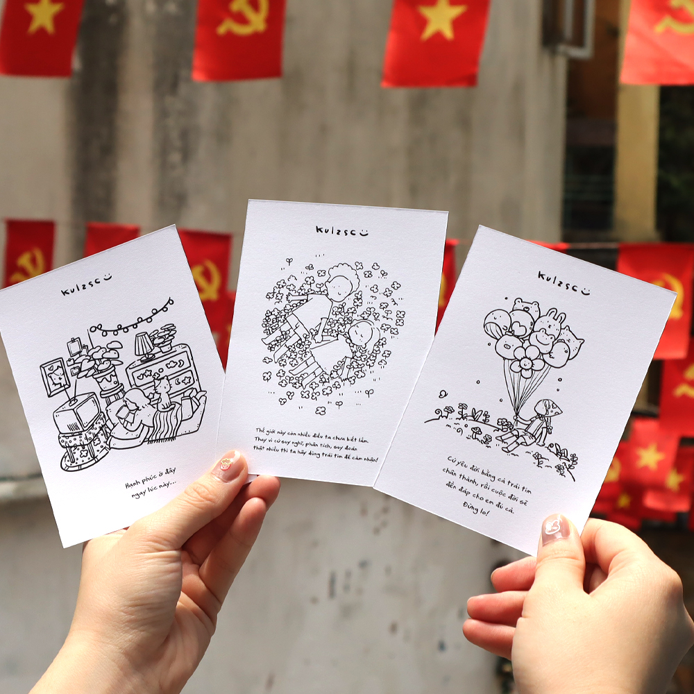 tô bình yên vẽ hạnh phúc - bản đặc biệt - tặng kèm chữ ký tác giả + bộ 3 postcard - độc quyền fahasa - Ảnh 7