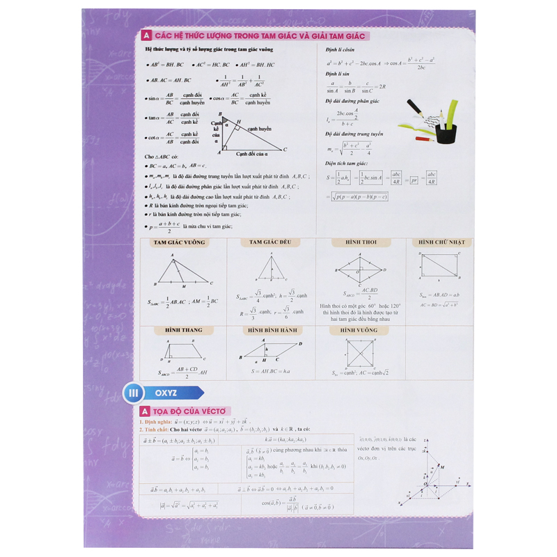 tờ công thức toán 12 - tất cả trong một: đại số + hình học - Ảnh 5