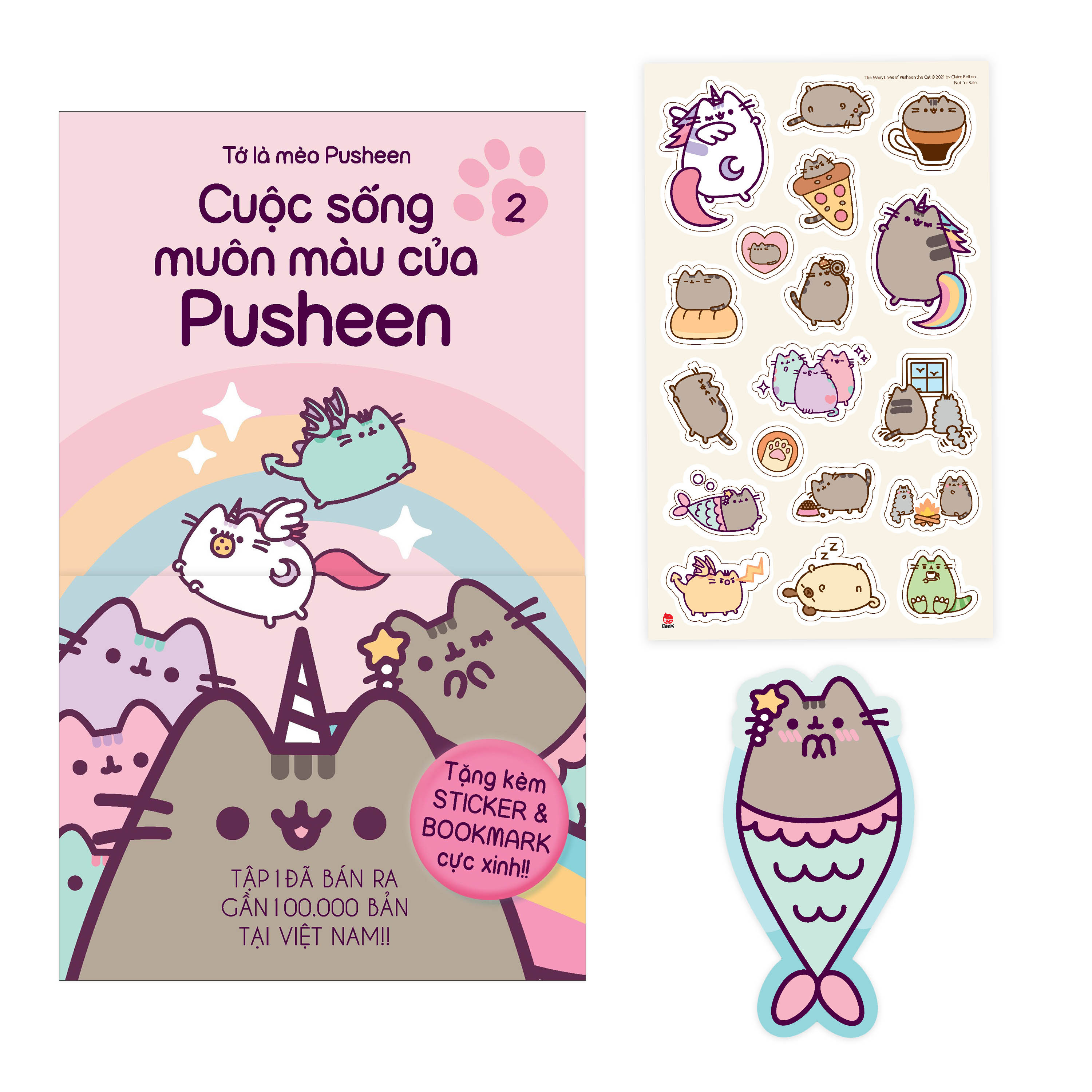 tớ là mèo pusheen - tập 2 - cuộc sống muôn màu của pusheen - tặng kèm obi + sticker + bookmark - Ảnh 2