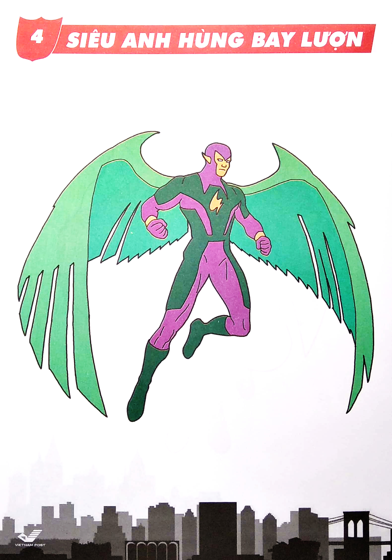 tô màu các siêu anh hùng - siêu anh hùng bay lượn (dành cho bé 5 tuổi) - Ảnh 6