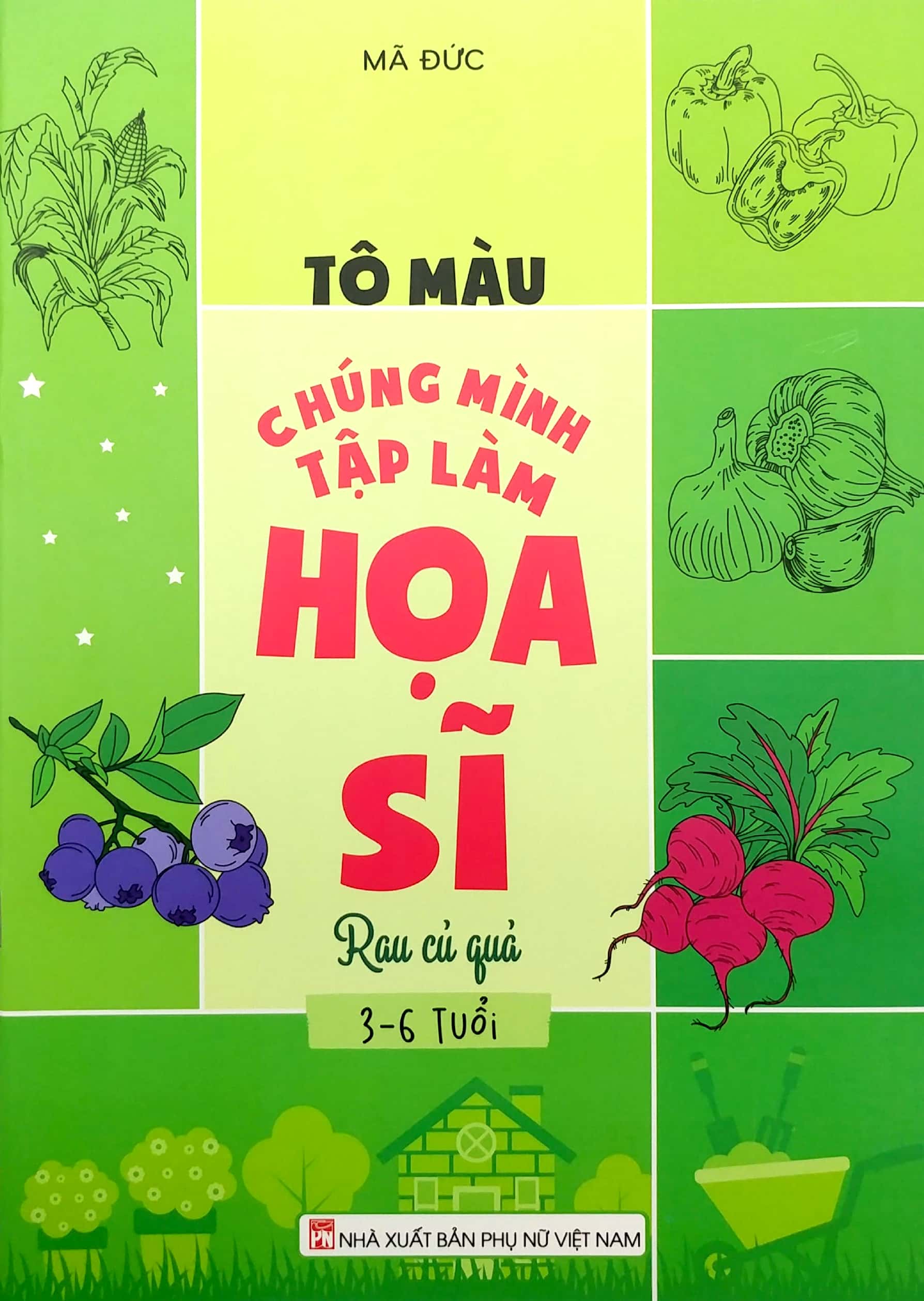 tô màu chúng mình tập làm họa sĩ - 3-6 tuổi - rau củ quả - Ảnh 2