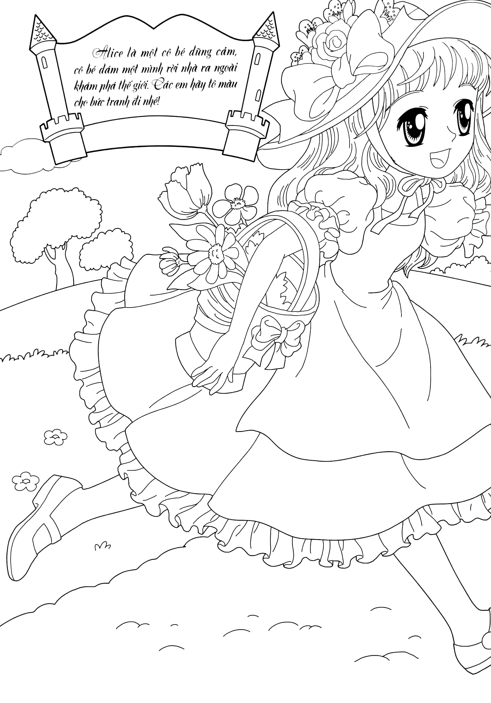 tô màu công chúa - alice lạc vào xứ sở diệu kỳ - Ảnh 4