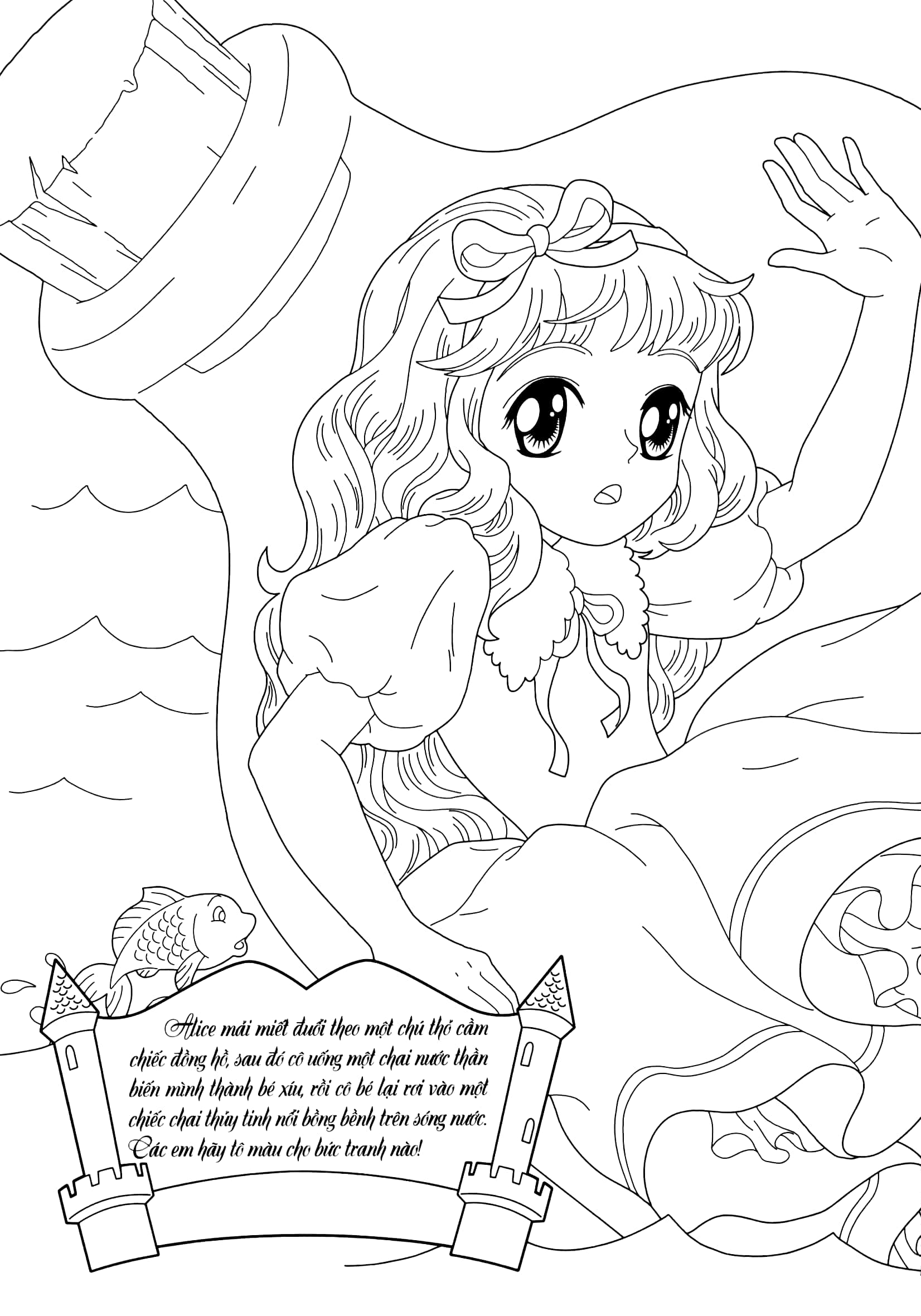 tô màu công chúa - alice lạc vào xứ sở diệu kỳ - Ảnh 8