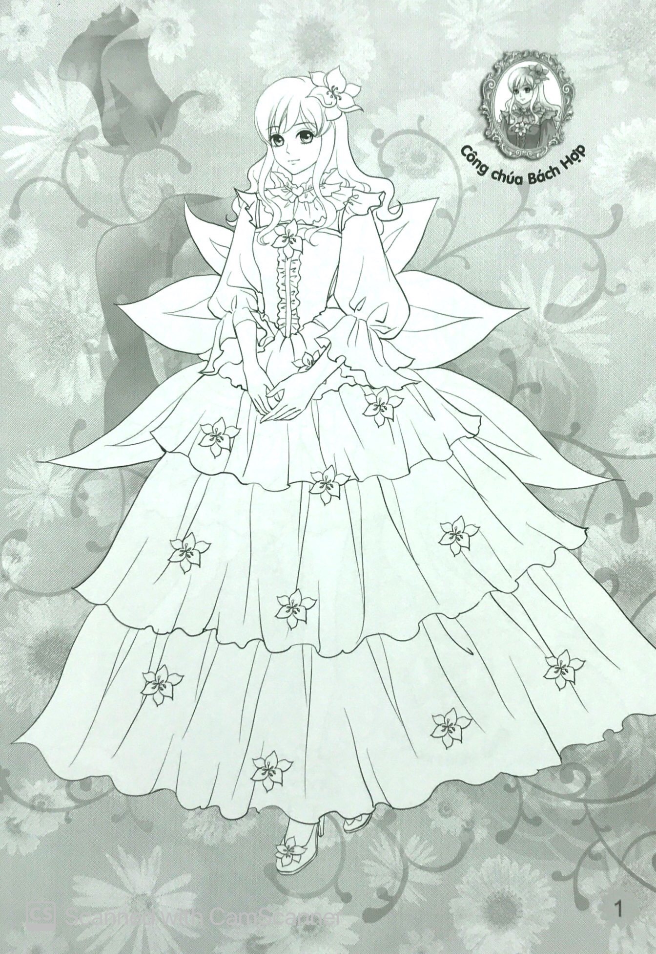 tô màu công chúa sáng tạo - những nàng công chúa hoa - Ảnh 3