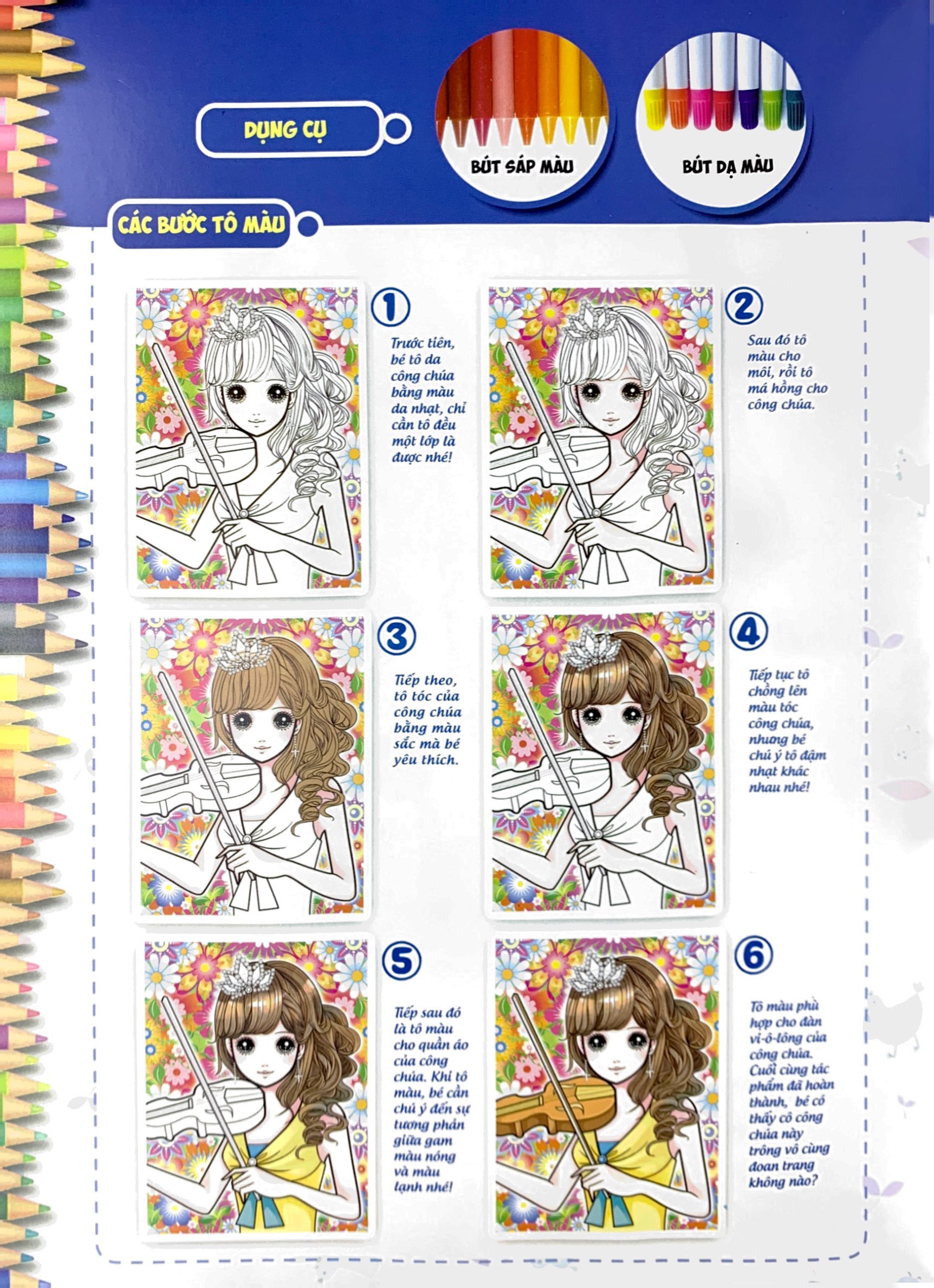 tô màu công chúa xinh đẹp - công chúa đoan trang (tái bản 2023) - Ảnh 4