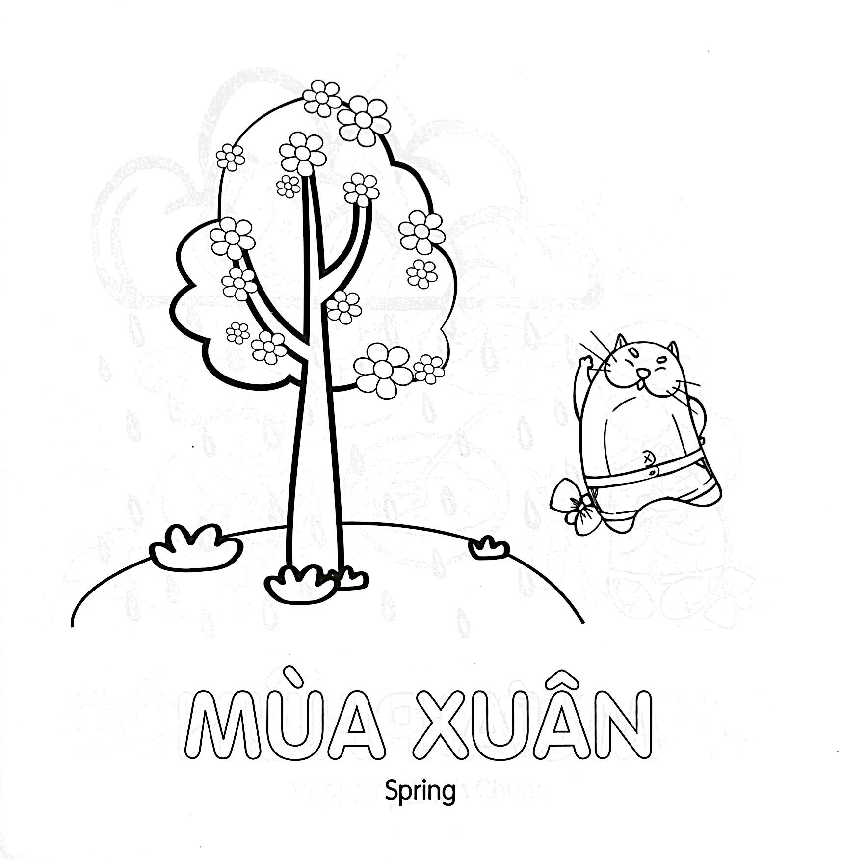 tô màu cùng mèo thông thái - song ngữ việt-anh - bốn mùa (dành cho trẻ từ 3-5 tuổi) - Ảnh 3