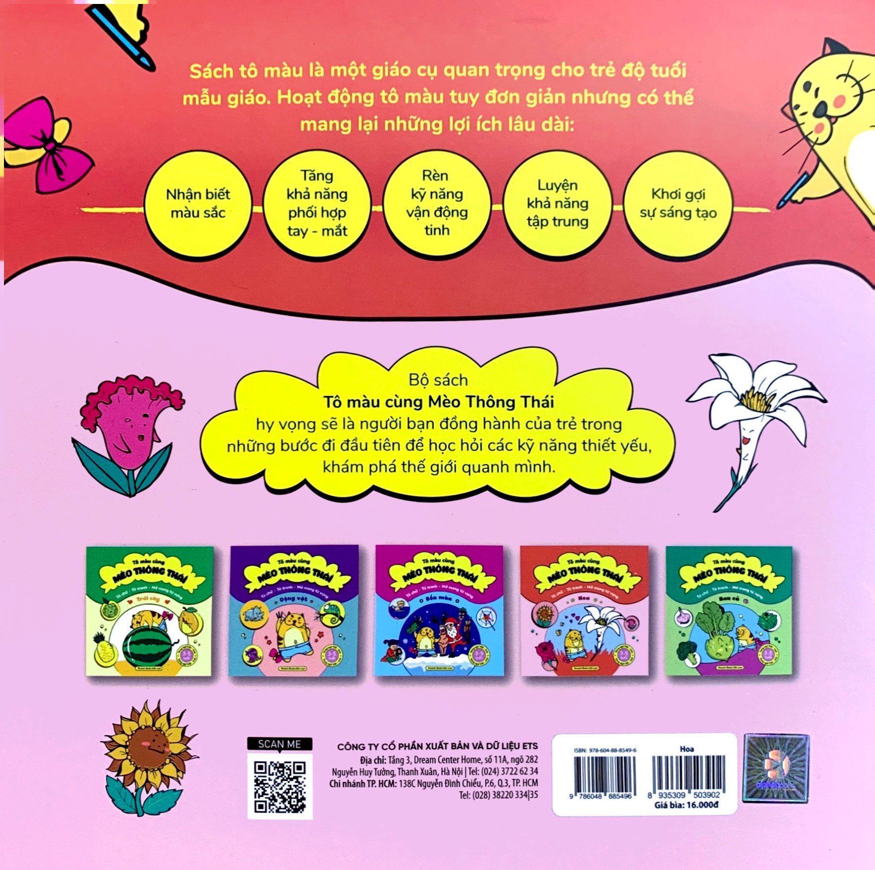 Tô Màu Cùng Mèo Thông Thái - Song Ngữ Việt-Anh - Hoa (Dành Cho Trẻ Từ 3-5 Tuổi) - Ảnh 7