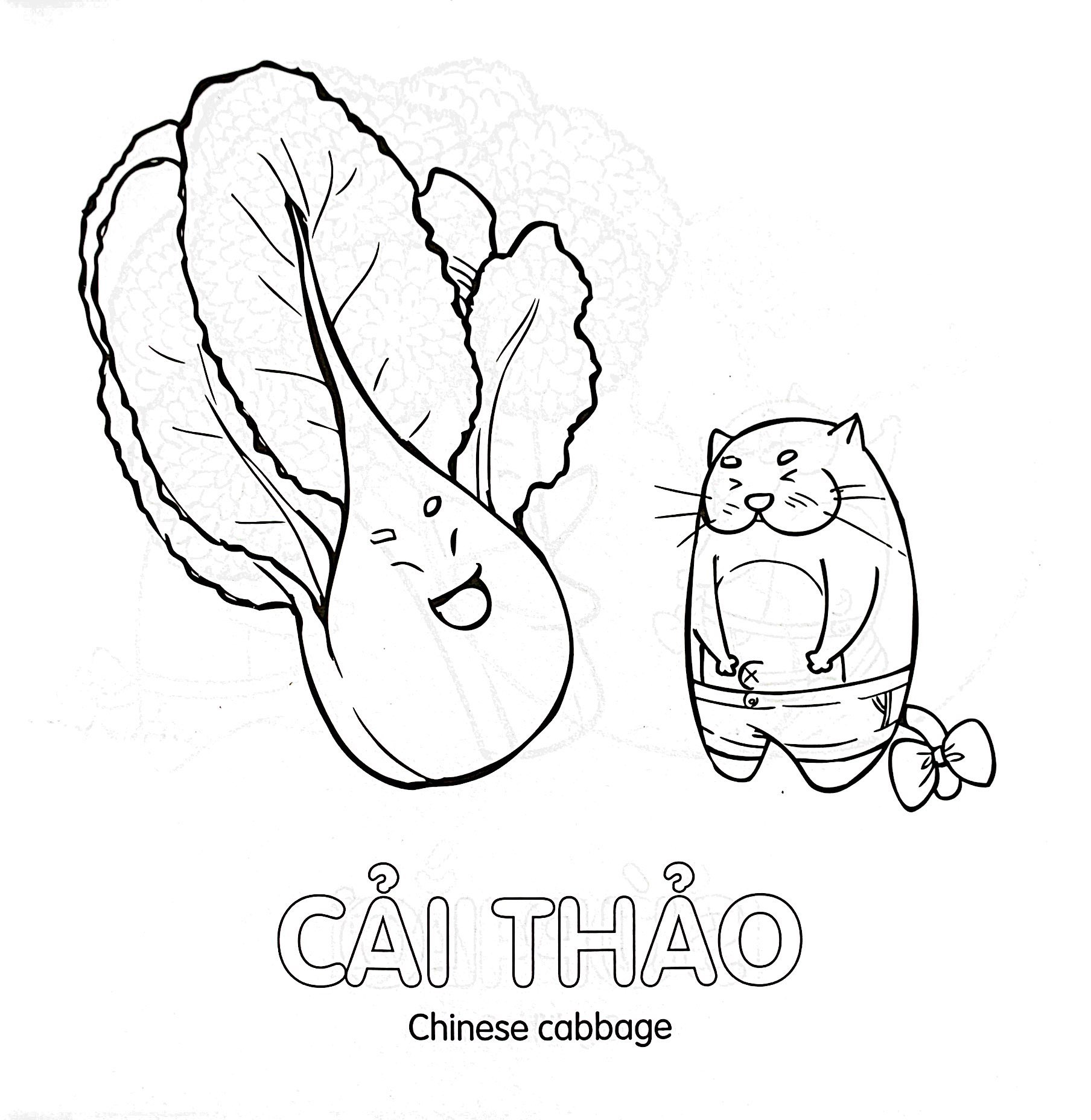 tô màu cùng mèo thông thái - song ngữ việt-anh - rau củ (dành cho trẻ từ 3-5 tuổi) - Ảnh 3