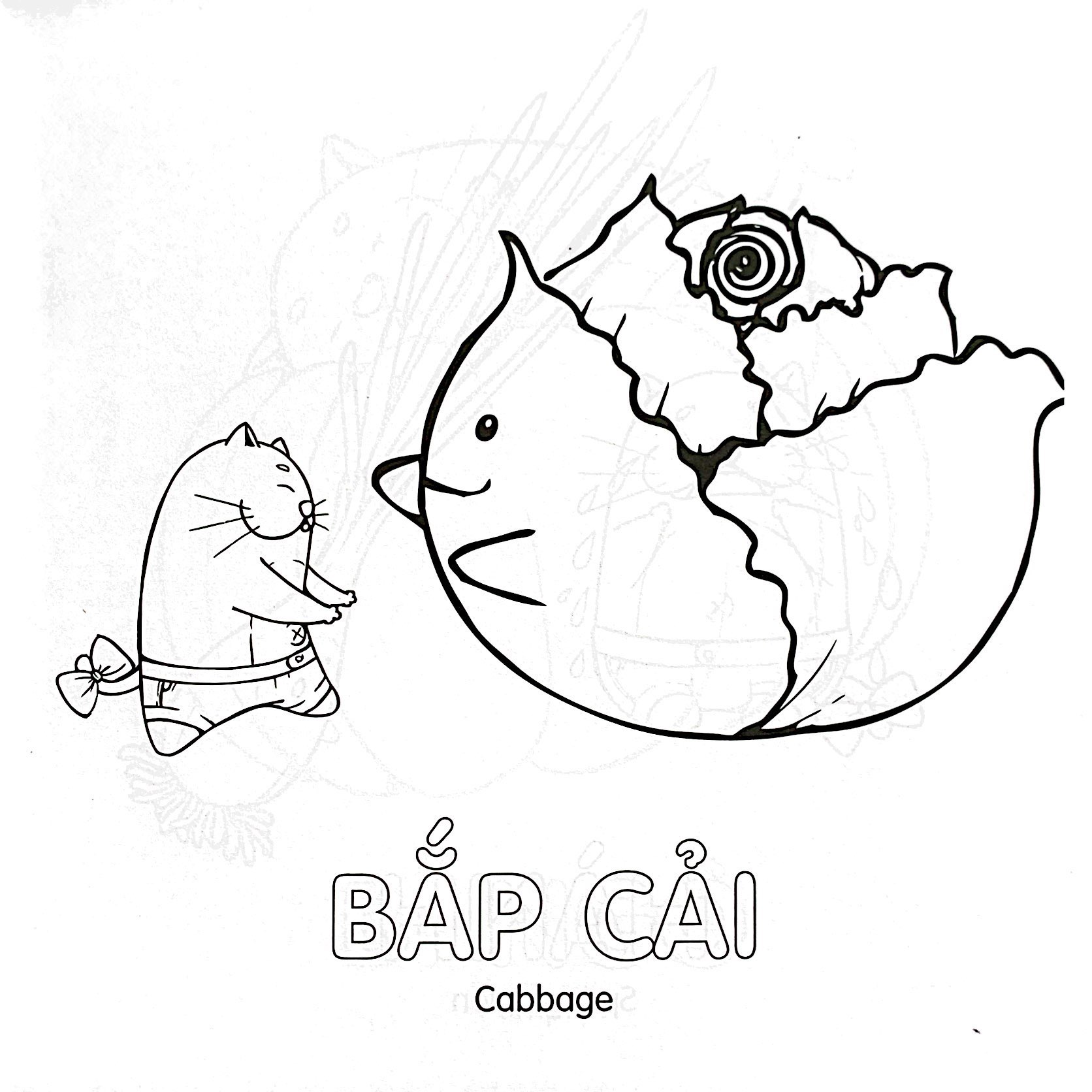 tô màu cùng mèo thông thái - song ngữ việt-anh - rau củ (dành cho trẻ từ 3-5 tuổi) - Ảnh 5