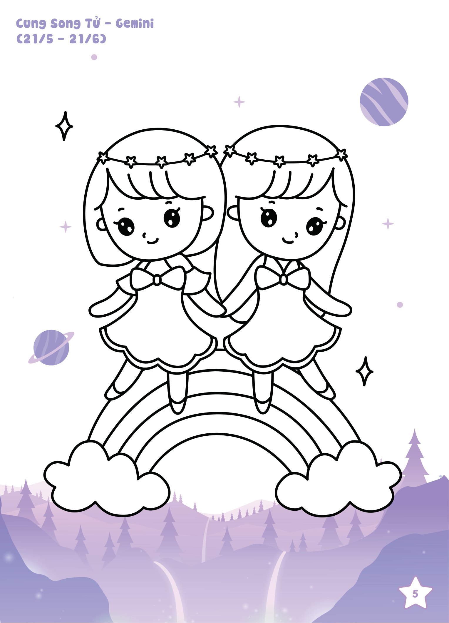 tô màu diệu kỳ - bí mật 12 chòm sao (dành cho bé gái năng động) - Ảnh 6