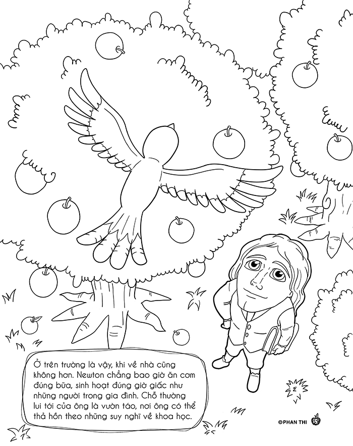 tô màu kể chuyện thiên tài - newton và quả táo rơi - Ảnh 4
