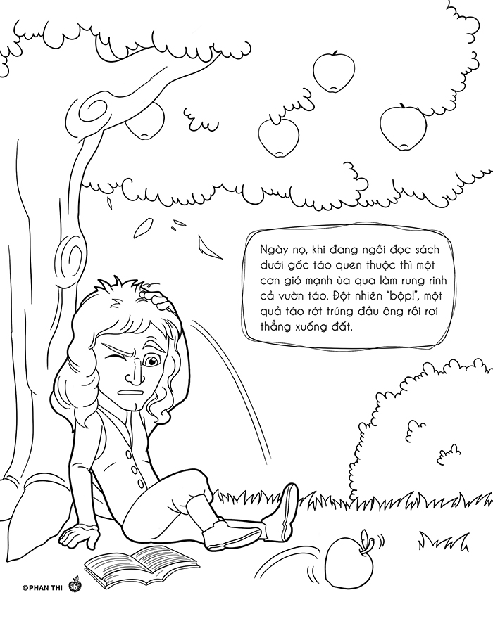 tô màu kể chuyện thiên tài - newton và quả táo rơi - Ảnh 5