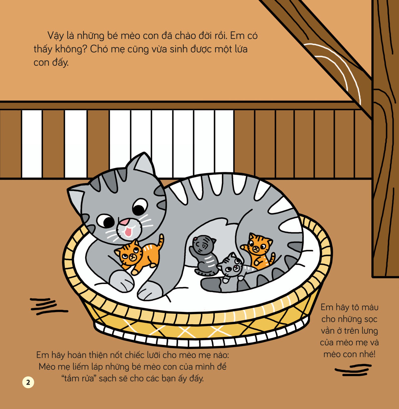 tô màu khám phá thế giới - các em bé động vật - Ảnh 3