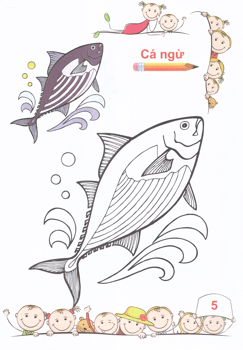 tô màu mẫu giáo các loài cá - Ảnh 6