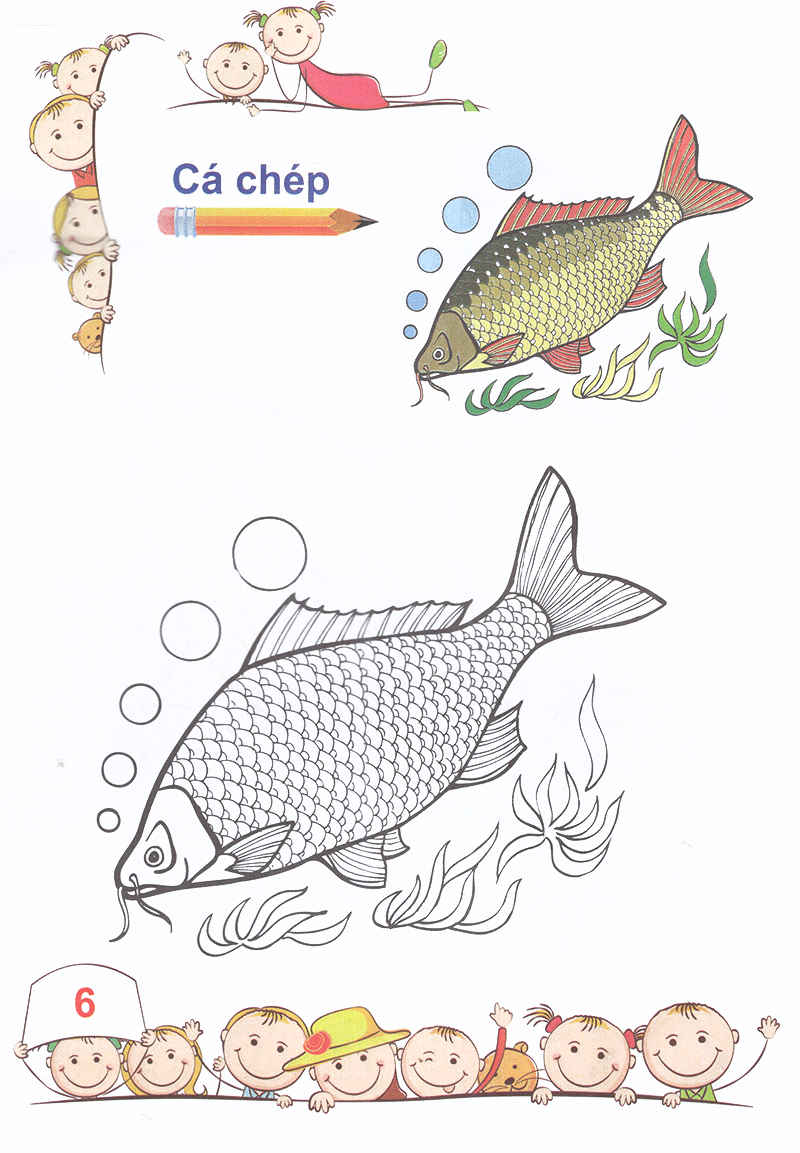 tô màu mẫu giáo các loài cá - Ảnh 7
