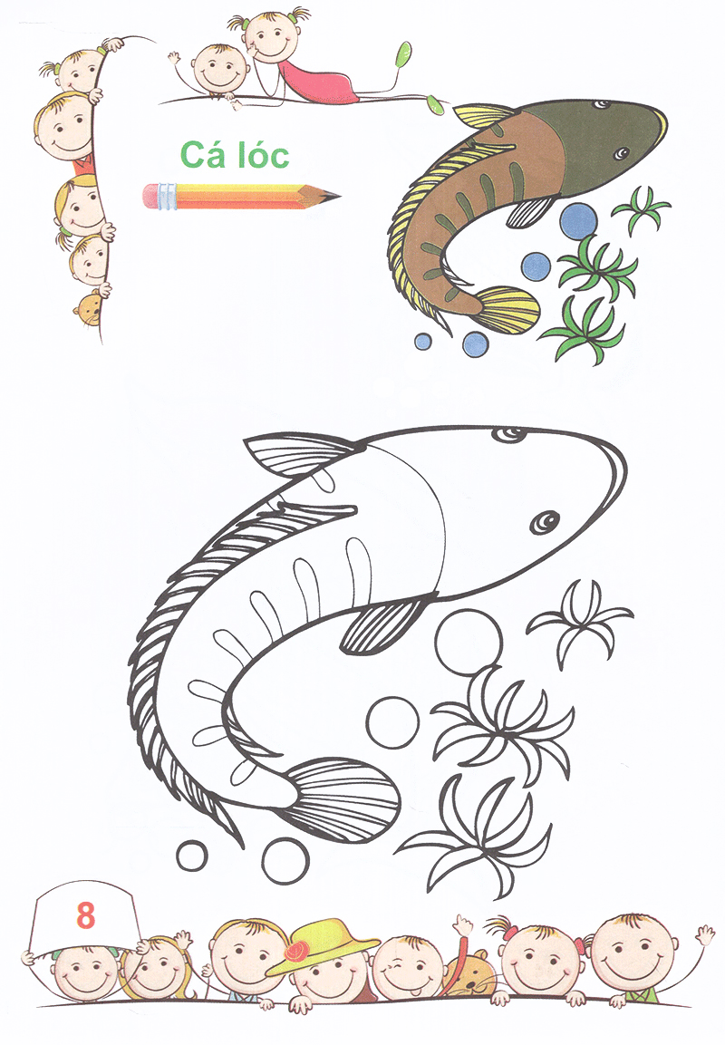 tô màu mẫu giáo các loài cá - Ảnh 9