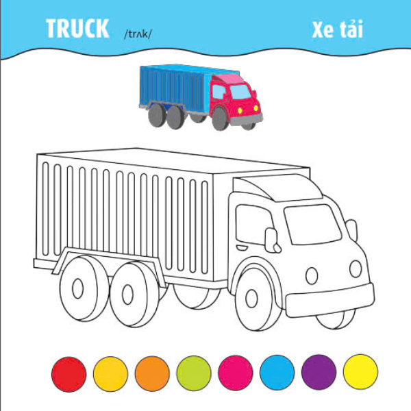 tô màu phát triển iq-eq-cq - song ngữ anh-việt - ôtô-tàu thuyền-máy bay - tập 2 - Ảnh 5