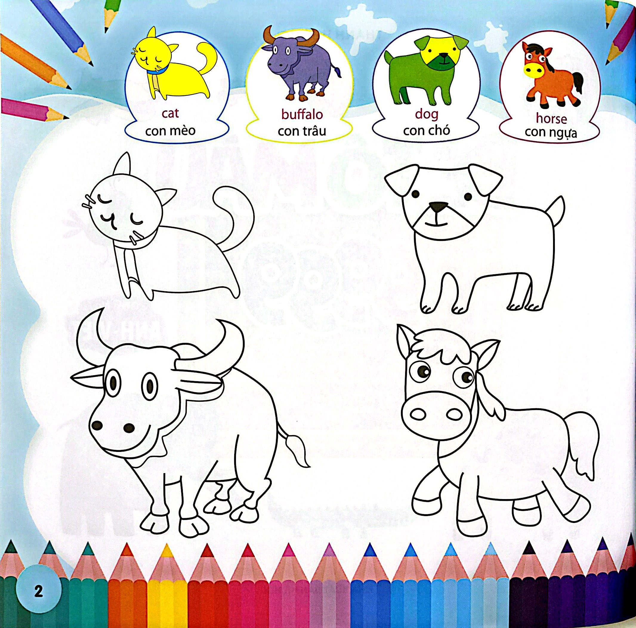 Tô Màu Sáng Tạo 2-6 Tuổi - Bé Tô Màu 9999 - Song Ngữ Anh-Việt - Ảnh 3