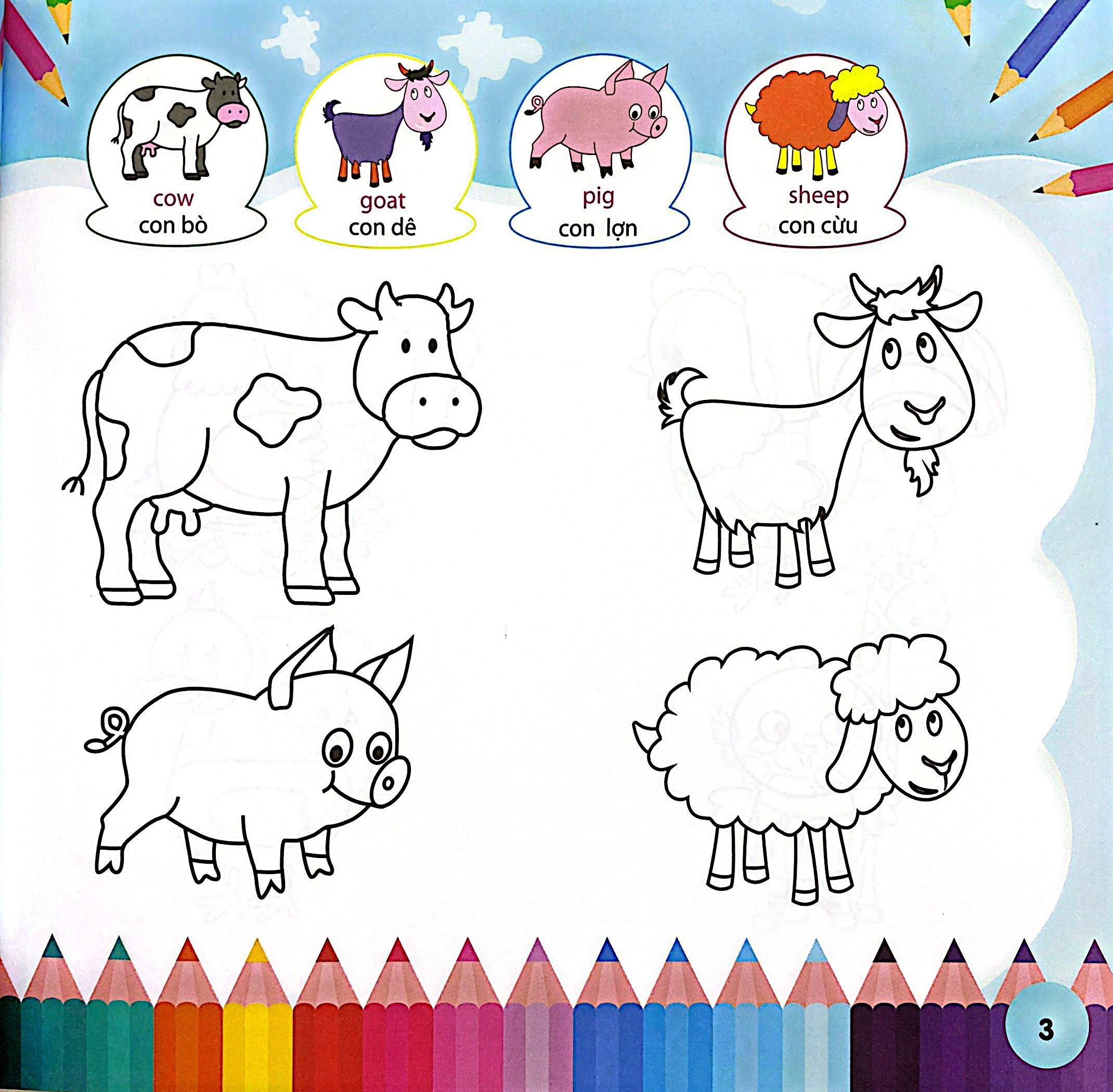 Tô Màu Sáng Tạo 2-6 Tuổi - Bé Tô Màu 9999 - Song Ngữ Anh-Việt - Ảnh 4