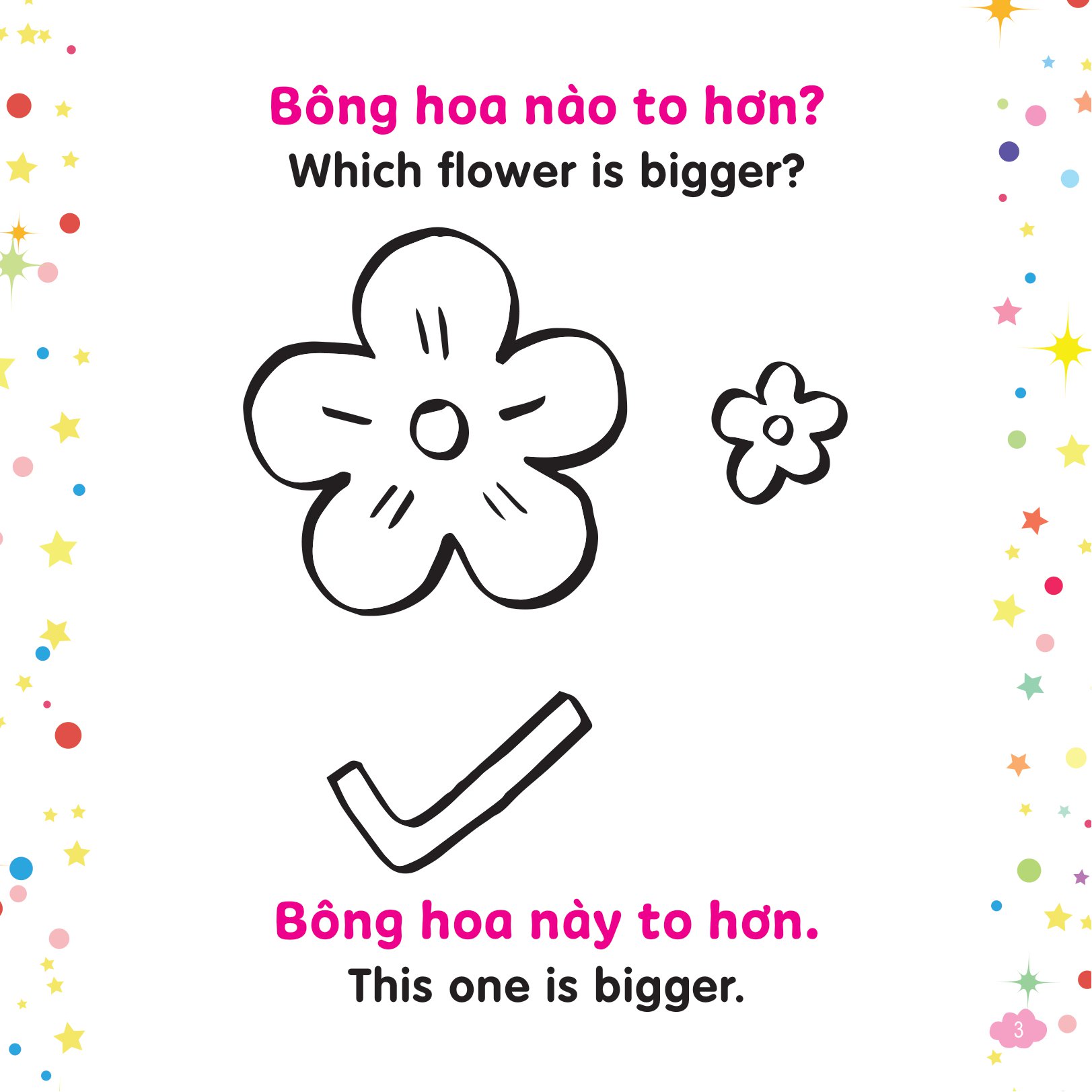 tô màu sáng tạo - bé học tiếng anh - cái gì to hơn nhỉ? - Ảnh 3