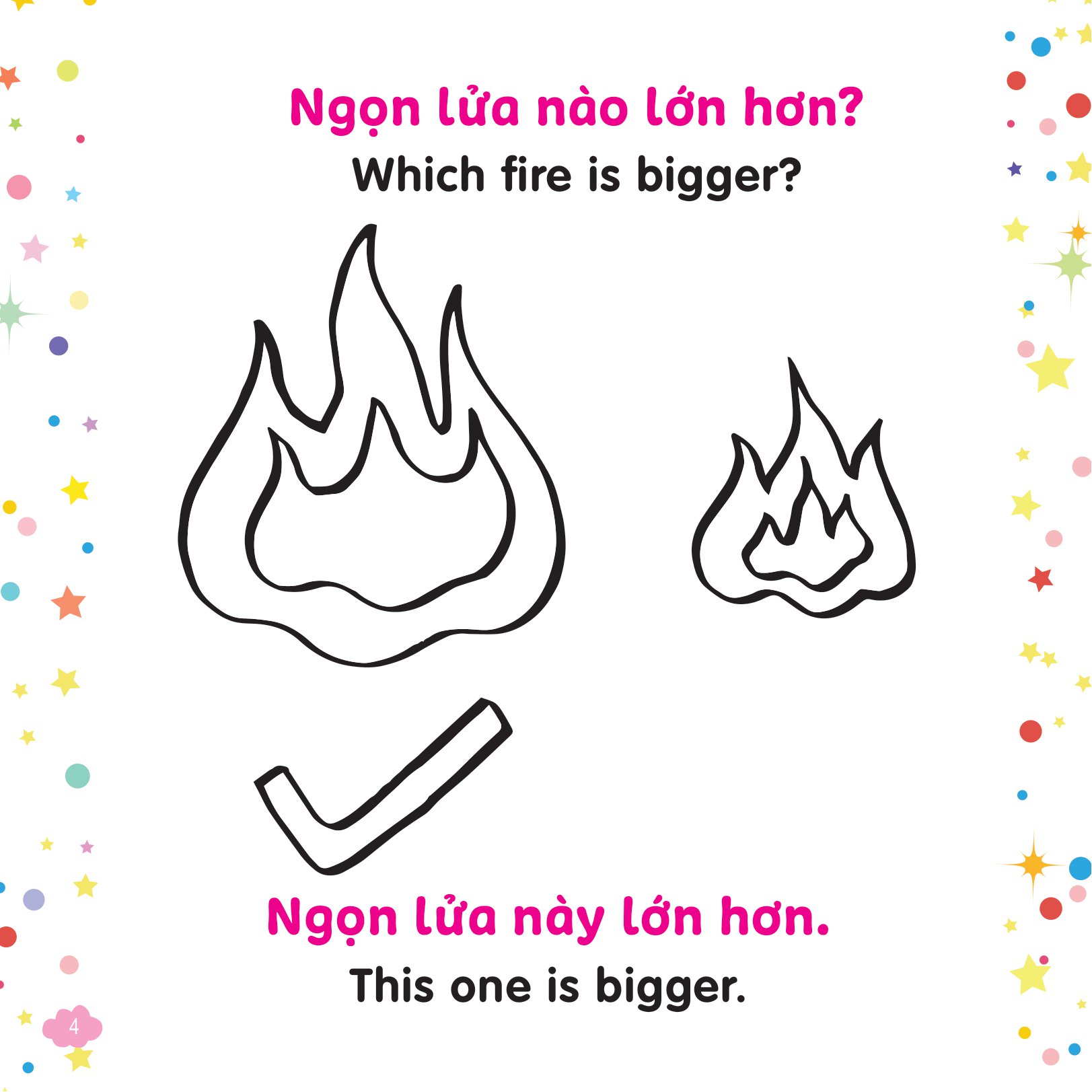 tô màu sáng tạo - bé học tiếng anh - cái gì to hơn nhỉ? - Ảnh 4