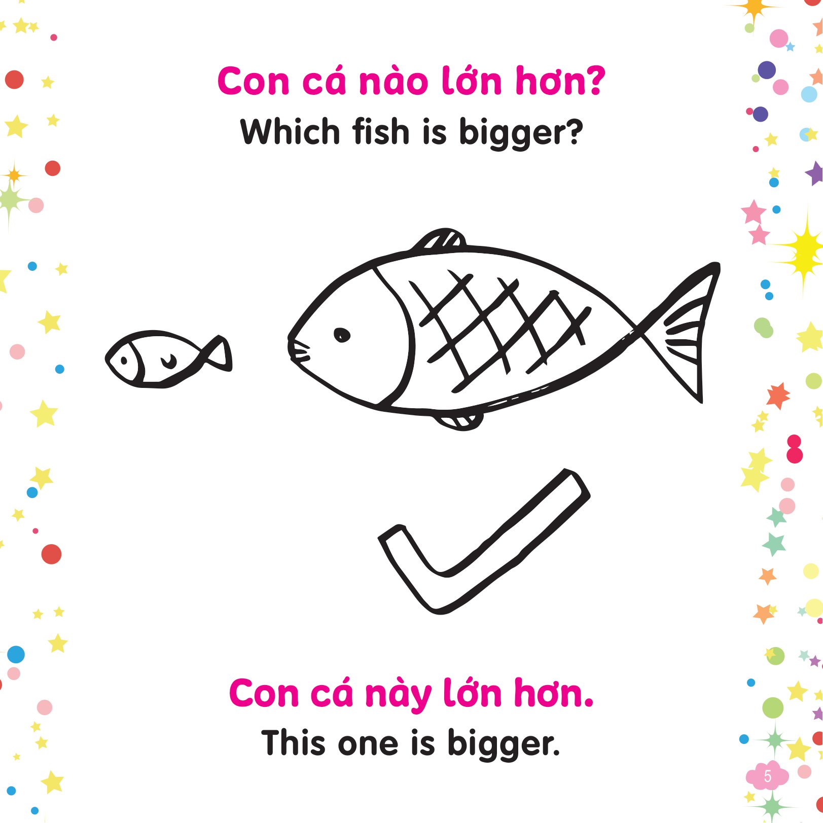 tô màu sáng tạo - bé học tiếng anh - cái gì to hơn nhỉ? - Ảnh 5