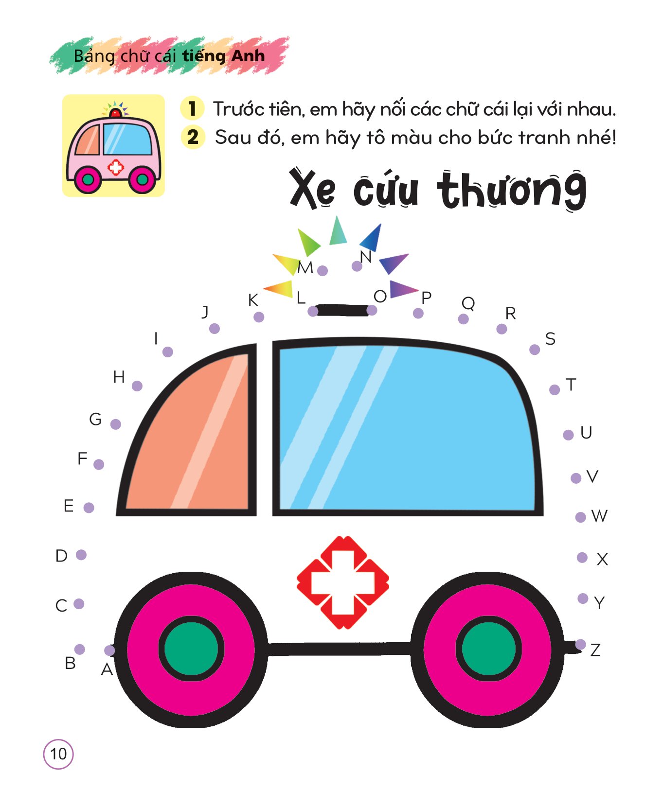 tô màu sáng tạo giúp bé làm quen với chữ cái và con số - bảng chữ cái tiếng anh - Ảnh 11