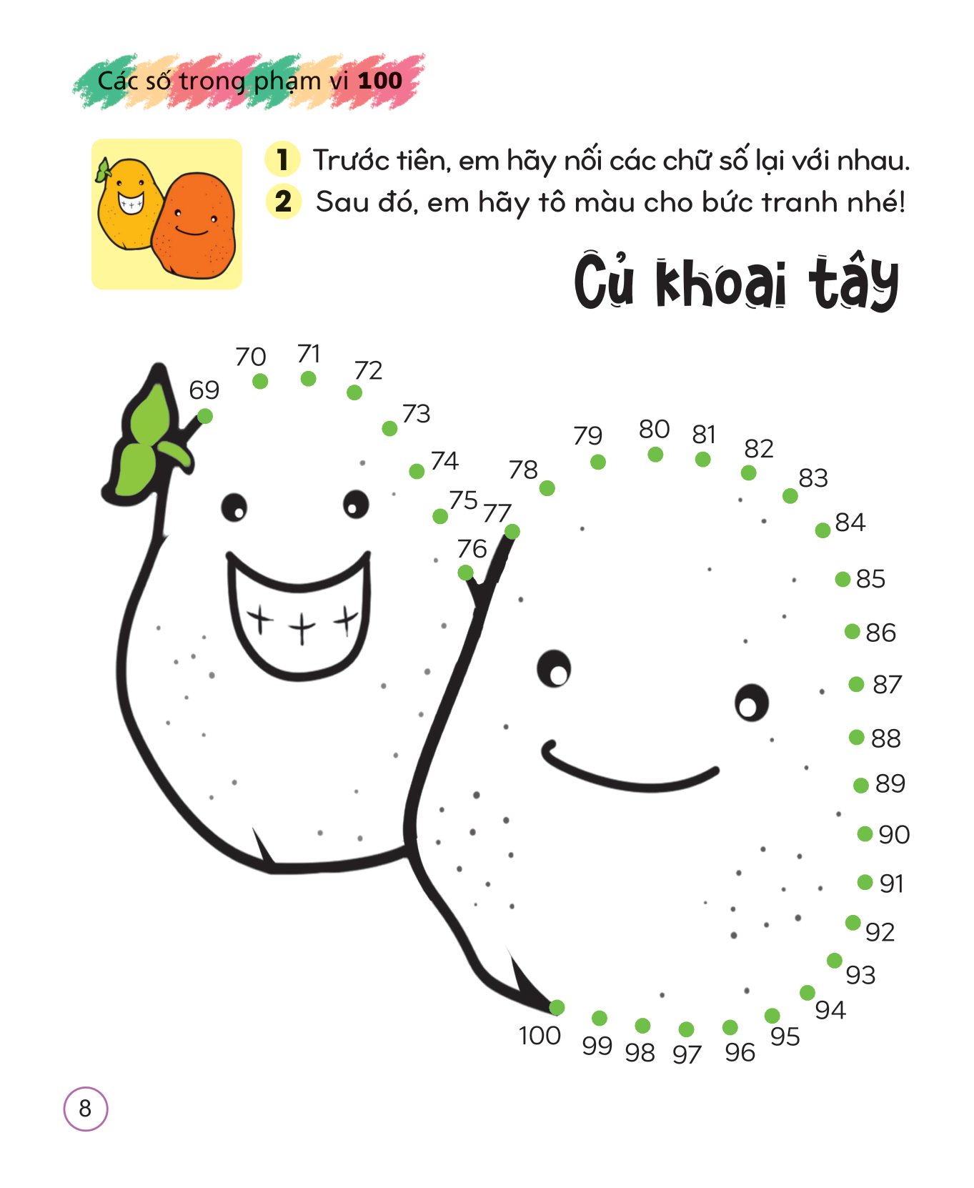 tô màu sáng tạo giúp bé làm quen với chữ cái và con số - các số trong phạm vi 100 - Ảnh 9