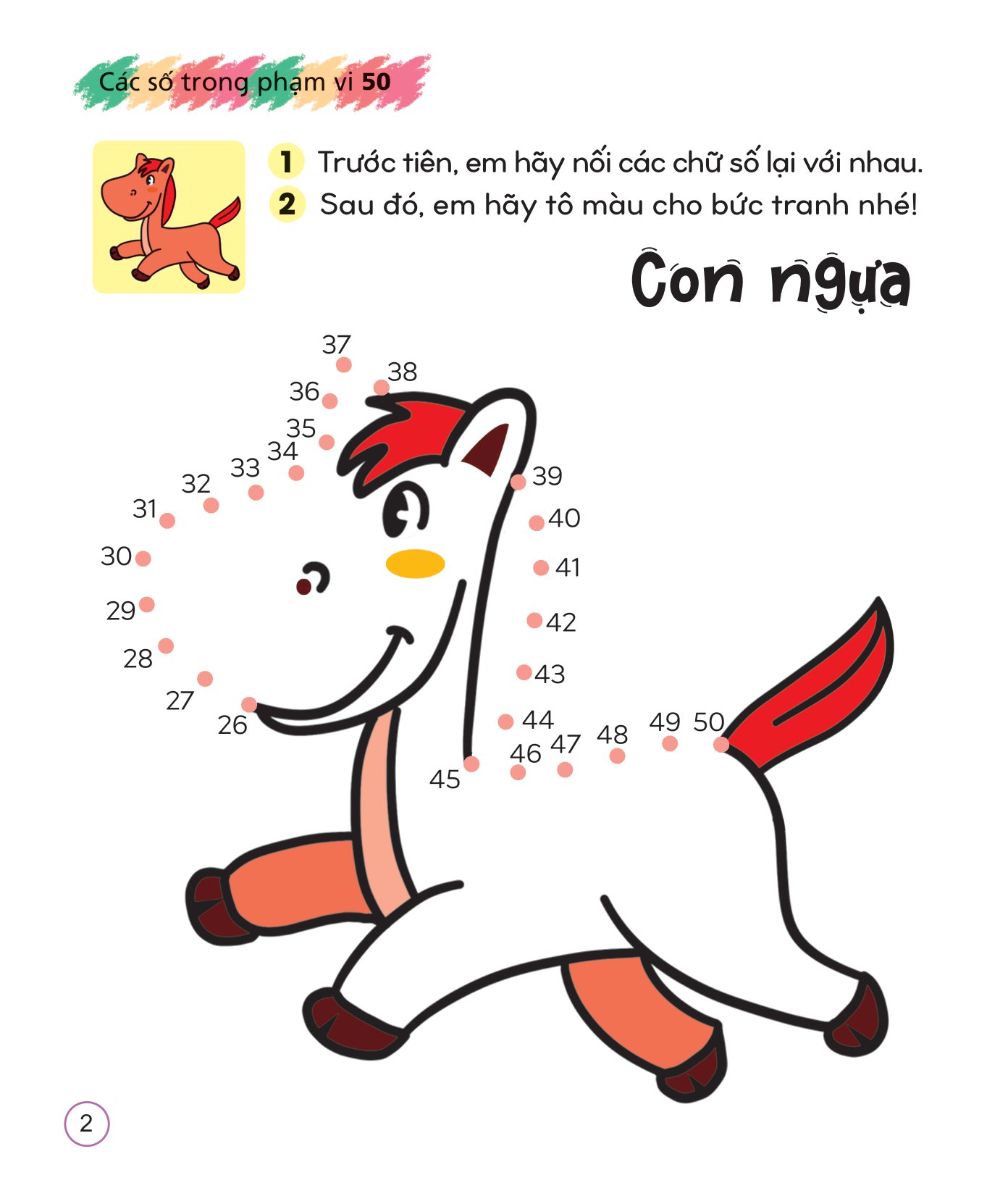 tô màu sáng tạo giúp bé làm quen với chữ cái và con số - các số trong phạm vi 50 - Ảnh 3