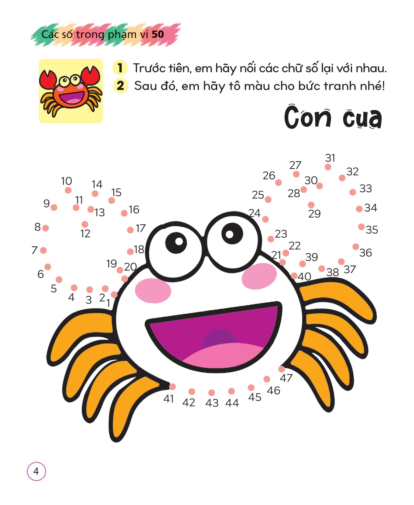tô màu sáng tạo giúp bé làm quen với chữ cái và con số - các số trong phạm vi 50 - Ảnh 5