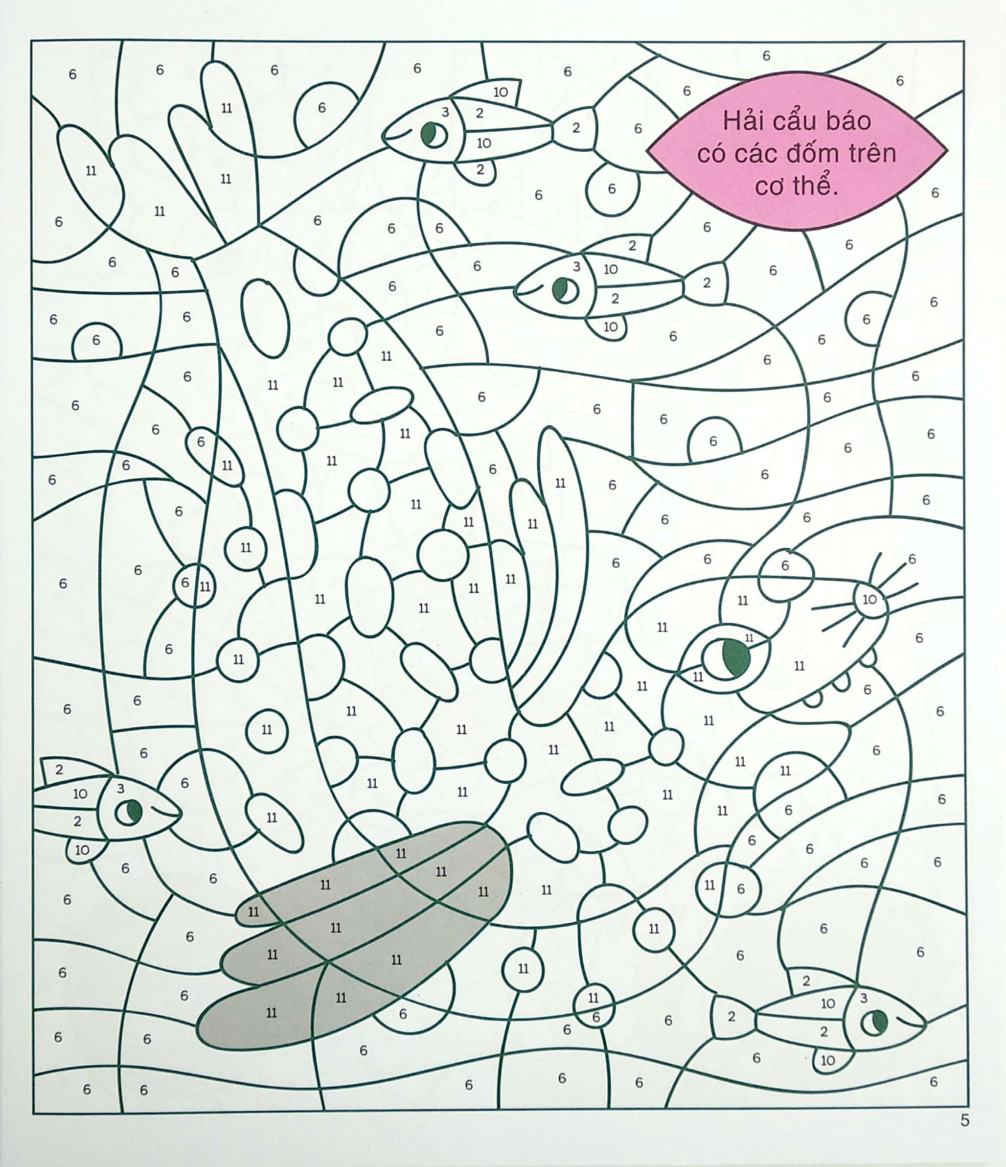 tô màu theo số - dưới đại dương - phát triển khả năng sáng tạo cho trẻ - Ảnh 6