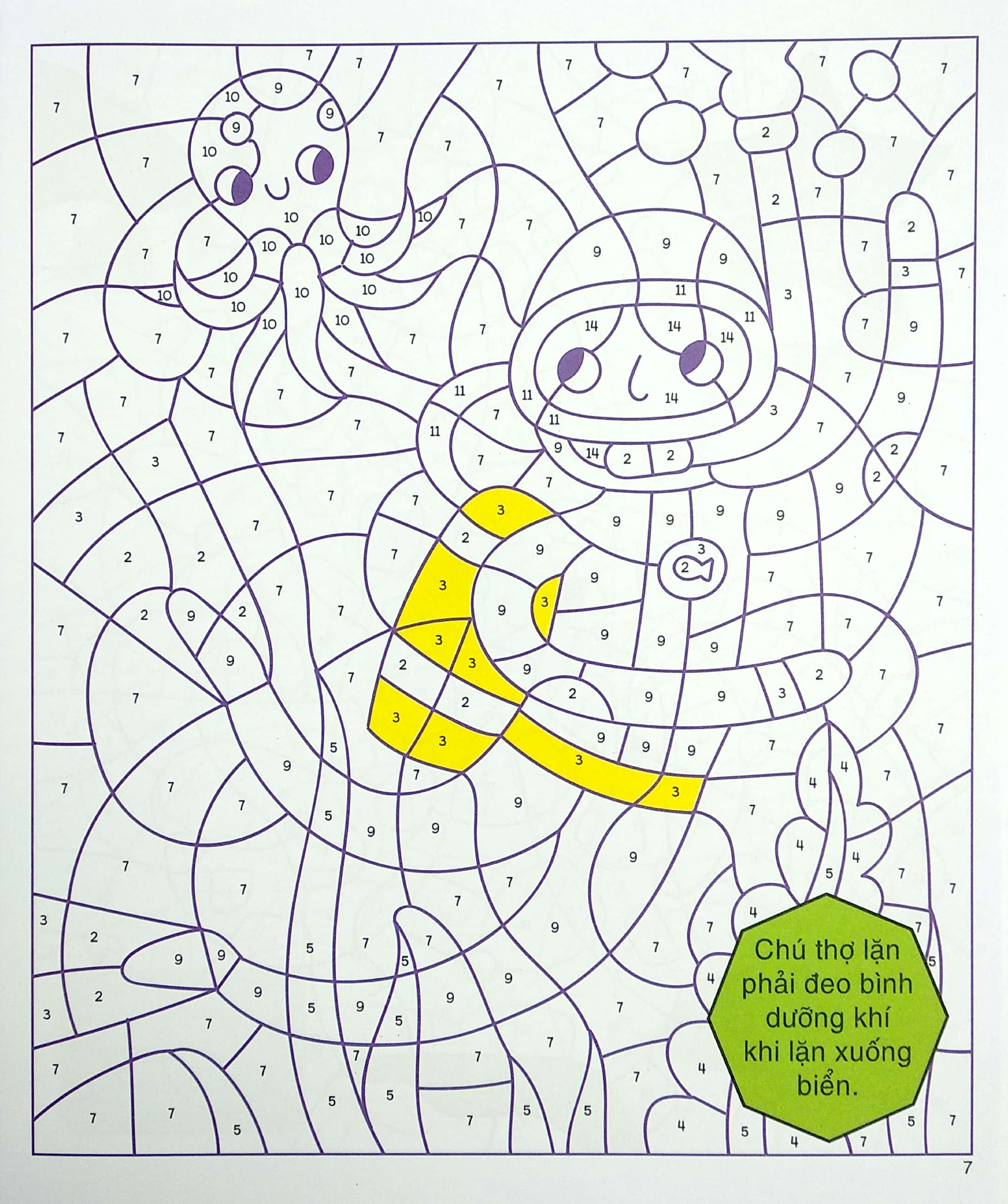 tô màu theo số - dưới đại dương - phát triển khả năng sáng tạo cho trẻ - Ảnh 8