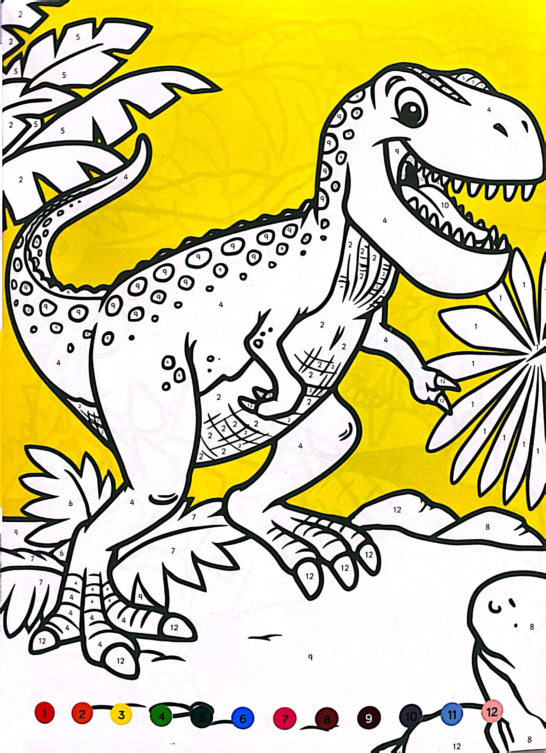 tô màu theo số - khủng long - Ảnh 3