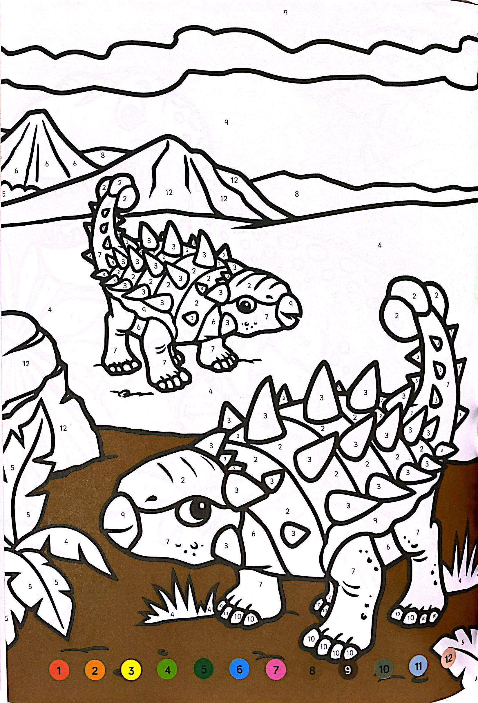 tô màu theo số - khủng long - Ảnh 4