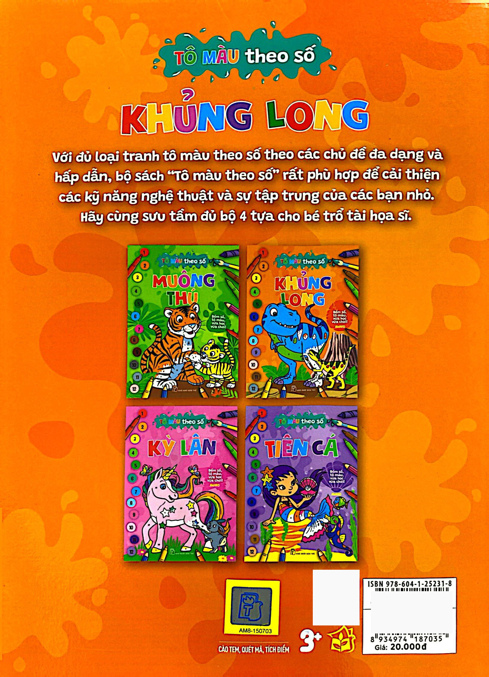 tô màu theo số - khủng long - Ảnh 6