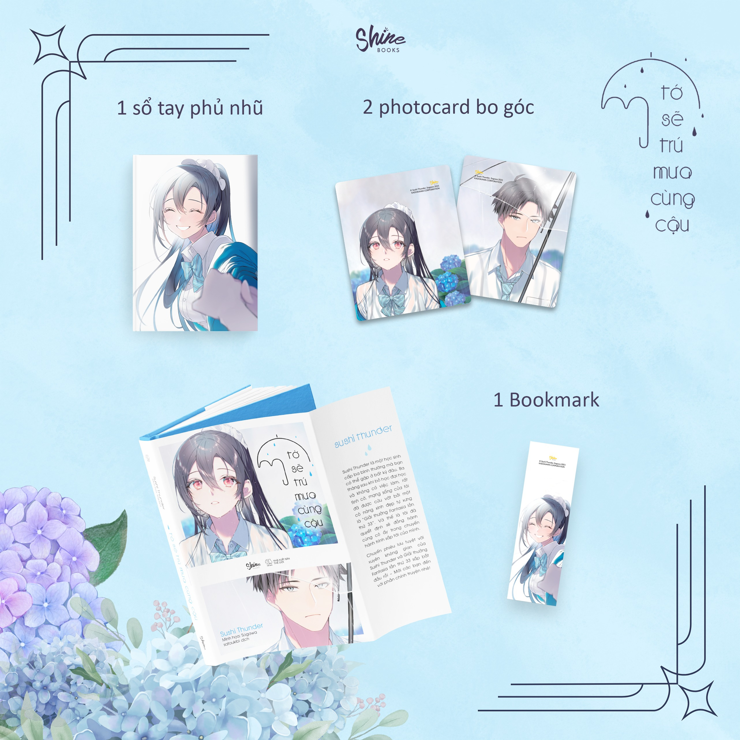 tớ sẽ trú mưa cùng cậu - bản đặc biệt - tặng kèm 1 bookmark + 2 photocard bo góc + 1 sổ tay - Ảnh 2