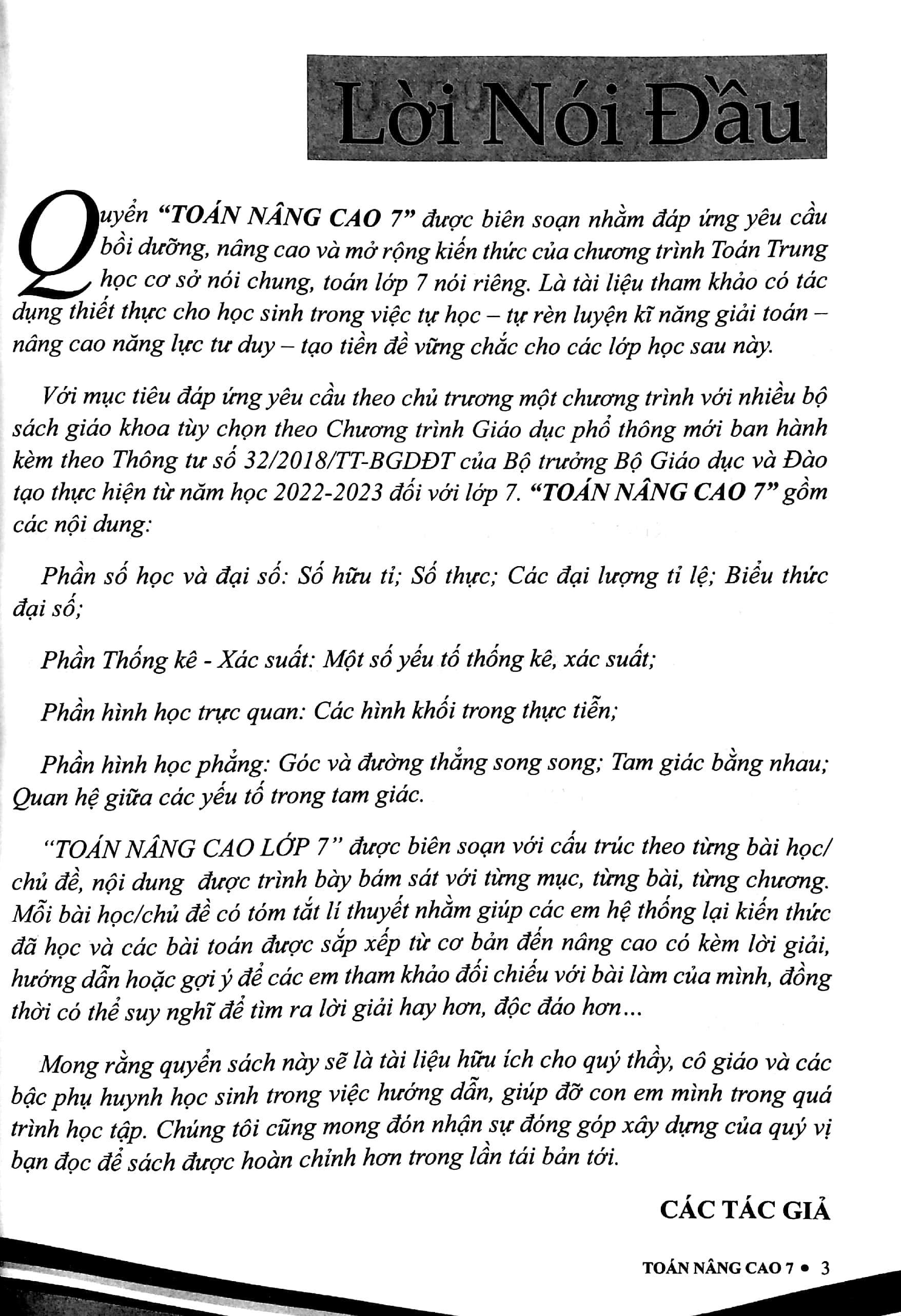 toán nâng cao 7 (chương trình mới - dùng chung 3 bộ sách) - Ảnh 3