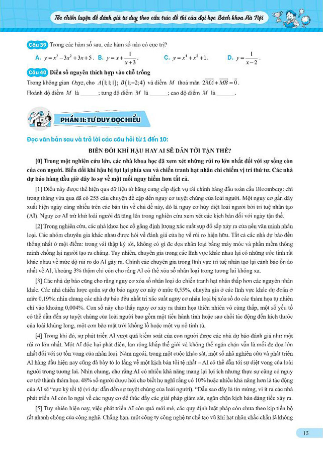 tốc chiến - luyện đề kiểm tra tư duy - theo cấu trúc đề thi của đại học bách khoa hà nội (tái bản 2024) - Ảnh 8