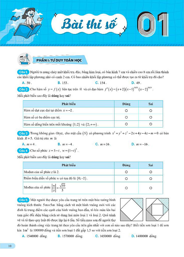 Tốc Chiến - Luyện Đề Kiểm Tra Tư Duy - Theo Cấu Trúc Đề Thi Của Đại Học Bách Khoa Hà Nội (Tái Bản 2025) - Ảnh 3